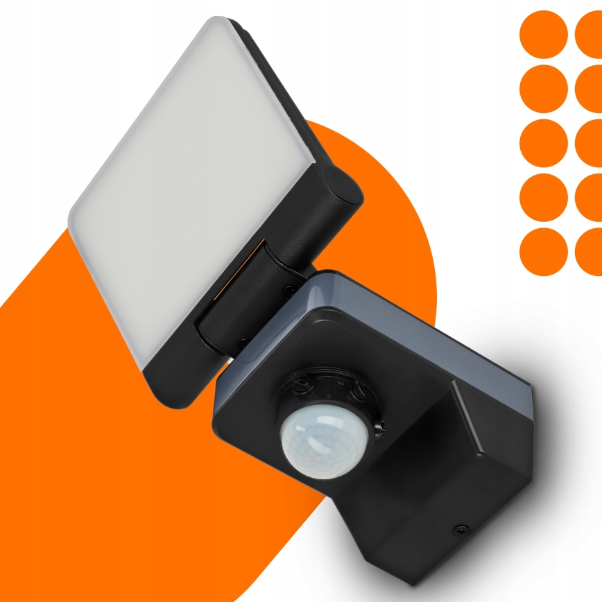 LED Reflektor se senzorem pohybu a soumraku LED/24W/230V 4200K IP54 černá