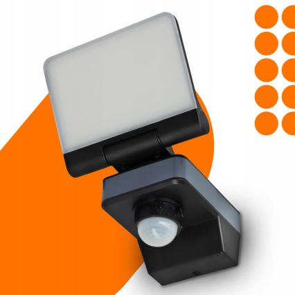 LED Reflektor se senzorem pohybu a soumraku LED/24W/230V 4200K IP54 černá