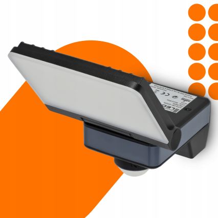 LED Reflektor se senzorem pohybu a soumraku LED/24W/230V 4200K IP54 černá