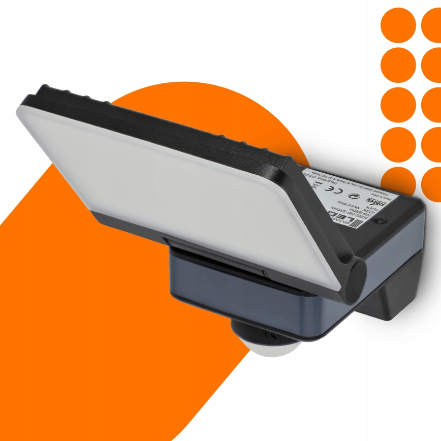 LED Reflektor se senzorem pohybu a soumraku LED/24W/230V 4200K IP54 černá