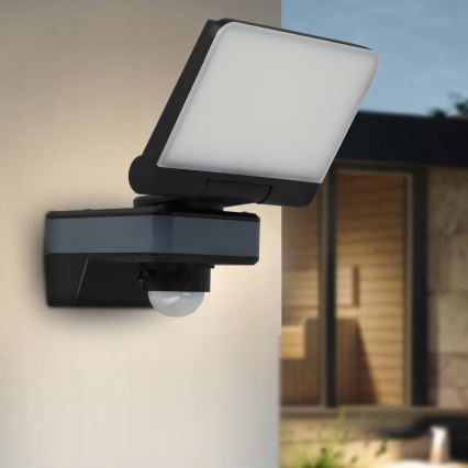 LED Reflektor se senzorem pohybu a soumraku LED/44W/230V 4200K IP54 černá