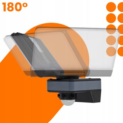 LED Reflektor se senzorem pohybu a soumraku LED/44W/230V 4200K IP54 černá