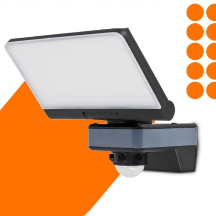 LED Reflektor se senzorem pohybu a soumraku LED/44W/230V 4200K IP54 černá