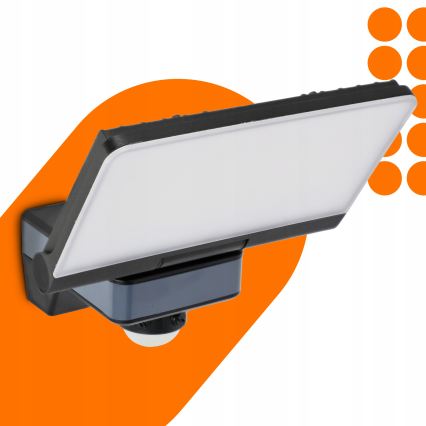 LED Reflektor se senzorem pohybu a soumraku LED/44W/230V 4200K IP54 černá