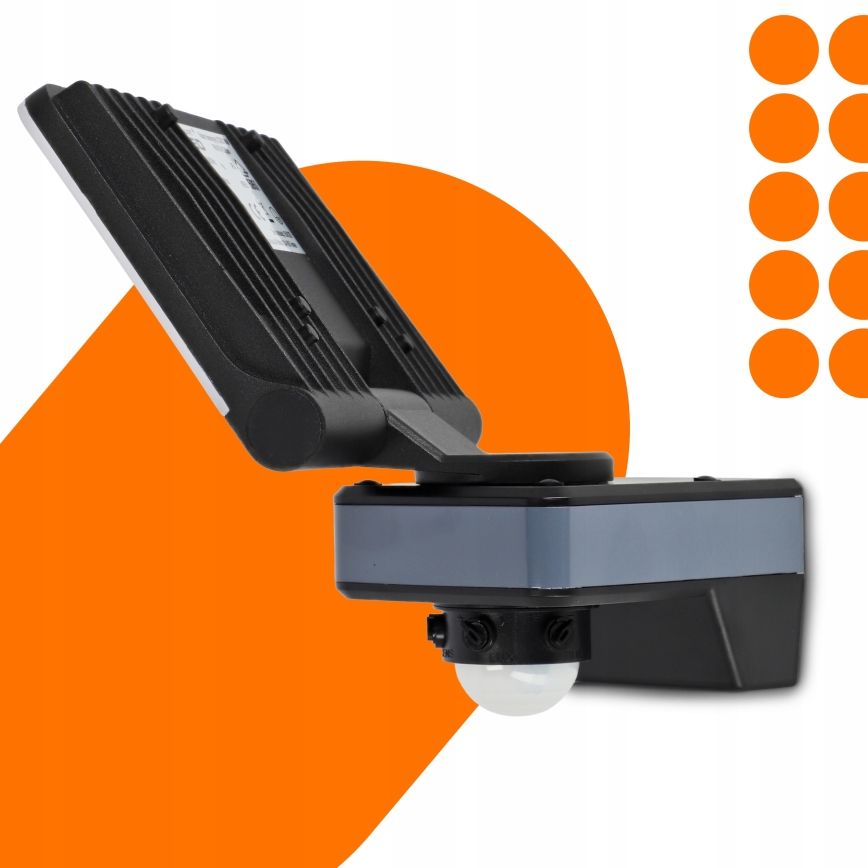 LED Reflektor se senzorem pohybu a soumraku LED/44W/230V 4200K IP54 černá