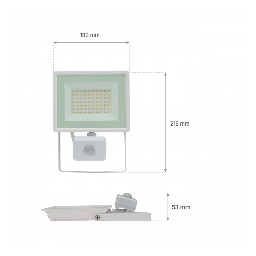 LED Reflektor se senzorem pohybu NOCTIS LUX 3 LED/50W/230V 4000K IP44 bílá