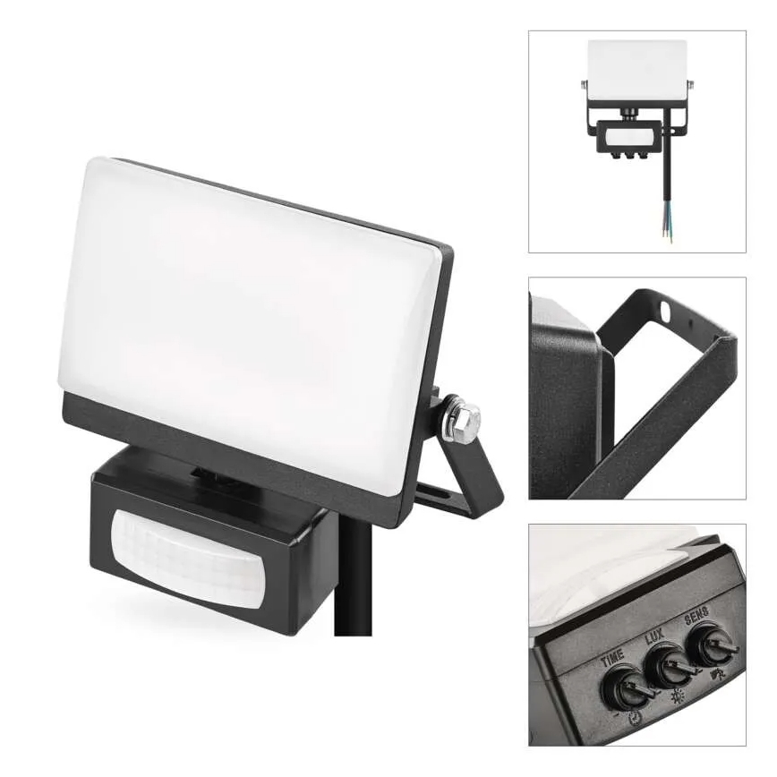 LED Reflektor se senzorem pohybu a soumraku TAMBO EVO LED/20W/230V 4000K IP44 černá