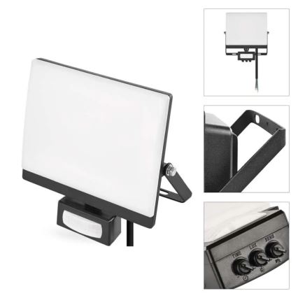 LED Reflektor se senzorem pohybu a soumraku TAMBO EVO LED/30W/230V 4000K IP44 černá
