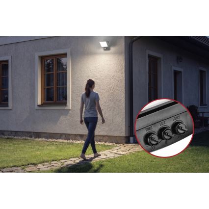 LED Reflektor se senzorem pohybu a soumraku TAMBO EVO LED/50W/230V 4000K IP44 černá
