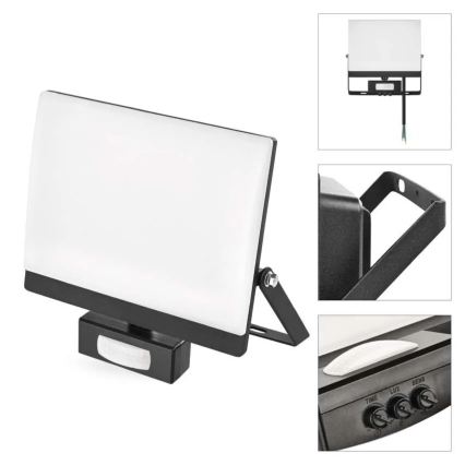 LED Reflektor se senzorem pohybu a soumraku TAMBO EVO LED/50W/230V 4000K IP44 černá