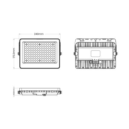 LED Reflektor se solárním panelem FOCUS 100W/15000 mAh 3,2V 6000K IP65 + dálkové ovládání