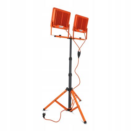 LED Reflektor se stojanem 2xLED/100W/230V 4500K IP65 oranžová