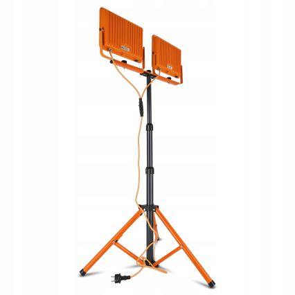 LED Reflektor se stojanem 2xLED/100W/230V 4500K IP65 oranžová