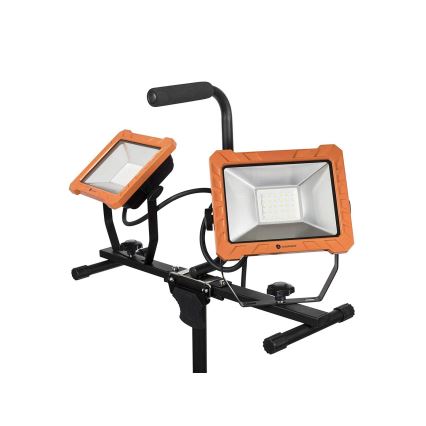 LED Reflektor se stojanem 2xLED/30W/230V 4000K IP65 oranžová/černá