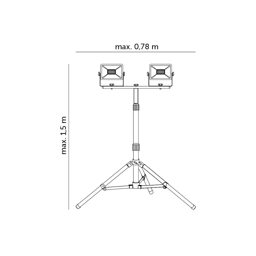 LED Reflektor se stojanem 2xLED/30W/230V IP65