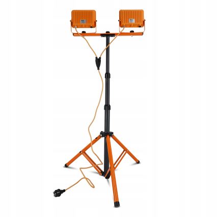 LED Reflektor se stojanem 2xLED/50W/230V 4500K IP65 oranžová