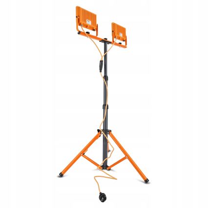 LED Reflektor se stojanem 2xLED/50W/230V 4500K IP65 oranžová