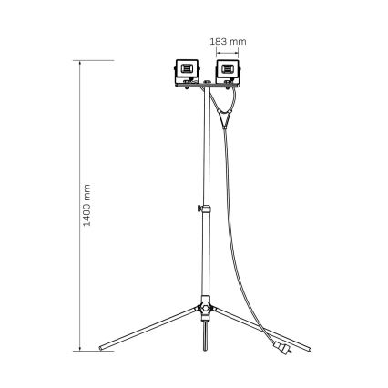 LED Reflektor se stojanem 2xLED/50W/230V 6500K IP65 žlutá