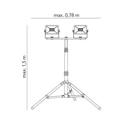 LED Reflektor se stojanem 2xLED/50W/230V IP65