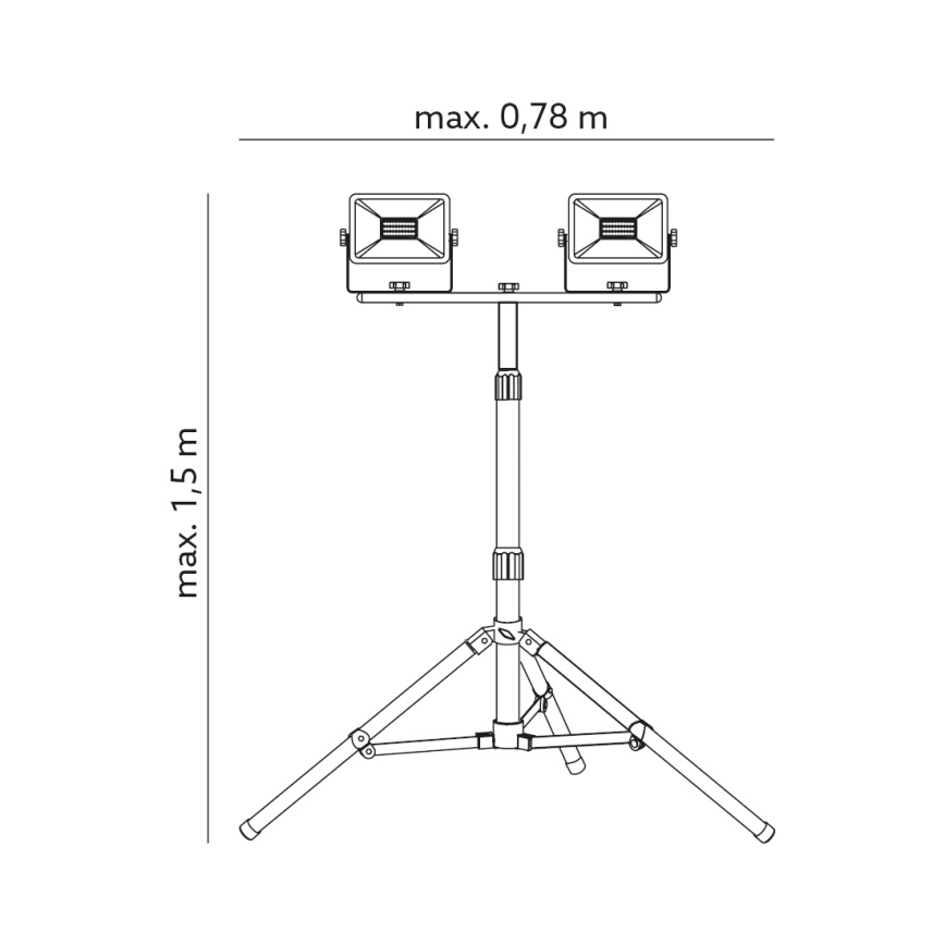 LED Reflektor se stojanem 2xLED/50W/230V IP65