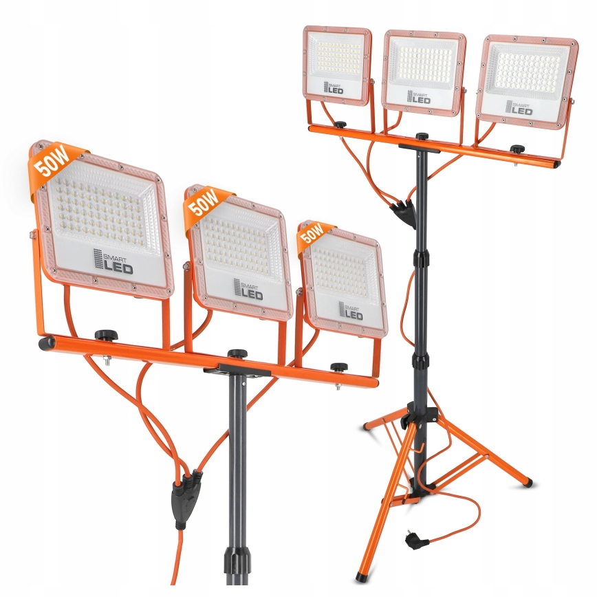 LED Reflektor se stojanem 3xLED/50W/230V 4500K IP65 oranžová