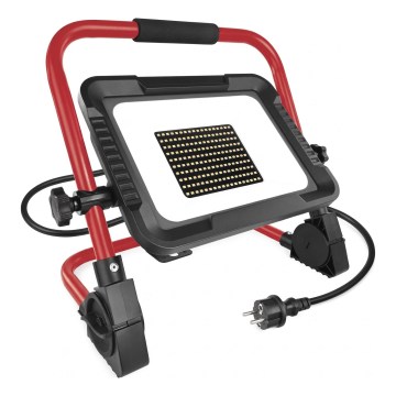LED Reflektor se stojanem ELION LED/100W/230V 4000K IP65 červená/černá