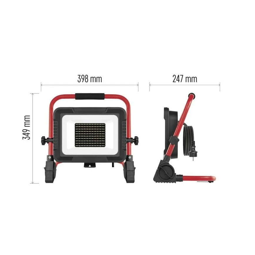 LED Reflektor se stojanem ELION LED/100W/230V 4000K IP65 červená/černá