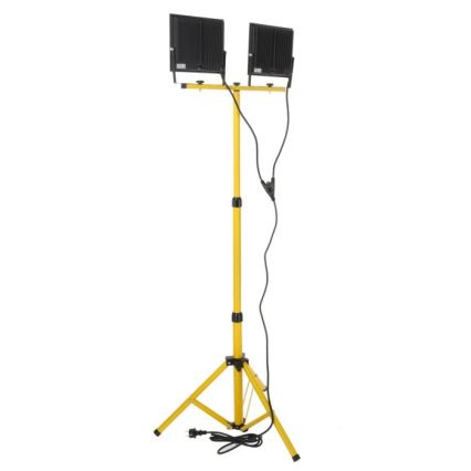 LED Reflektor se stojanem TIGRA 2xLED/100W/230V 4000K IP54 černá/žlutá