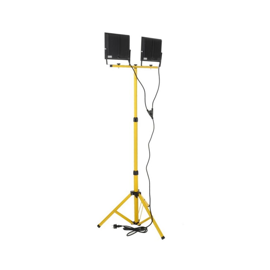 LED Reflektor se stojanem TIGRA 2xLED/100W/230V 4000K IP54 černá/žlutá