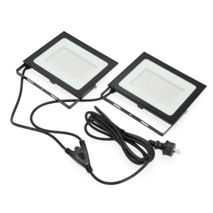 LED Reflektor se stojanem TIGRA 2xLED/100W/230V 4000K IP54 černá/žlutá