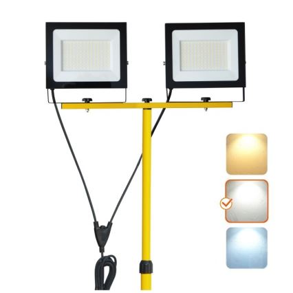LED Reflektor se stojanem TIGRA 2xLED/100W/230V 4000K IP54 černá/žlutá