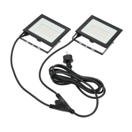 LED Reflektor se stojanem TIGRA 2xLED/50W/230V 4000K IP54 černá/žlutá