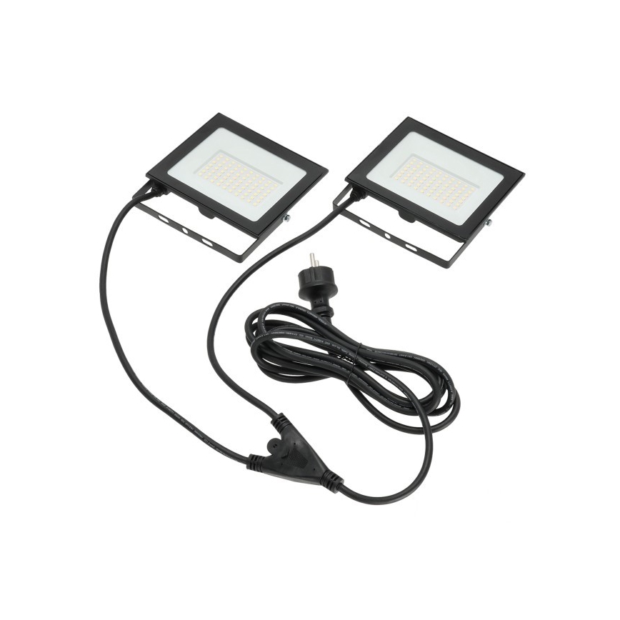 LED Reflektor se stojanem TIGRA 2xLED/50W/230V 4000K IP54 černá/žlutá