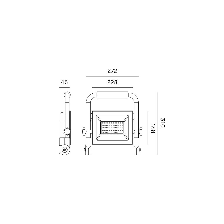LED Reflektor TIGRA LED/100W/4000K IP54 černá/žlutá