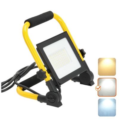 LED Reflektor TIGRA LED/50W/4000K IP54 černá/žlutá