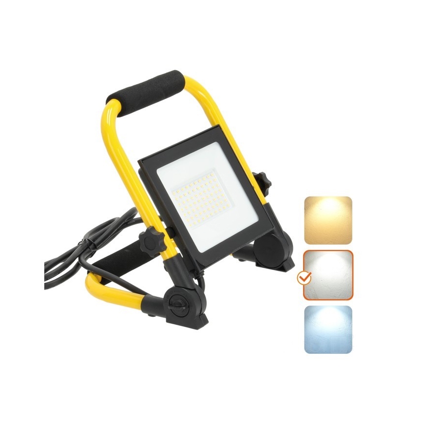LED Reflektor TIGRA LED/50W/4000K IP54 černá/žlutá