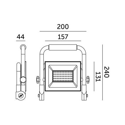 LED Reflektor TIGRA LED/50W/4000K IP54 černá/žlutá