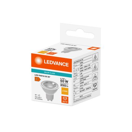 LED Reflektorová žárovka PAR16 GU10/4,5W/230V 2700K 36° - Ledvance