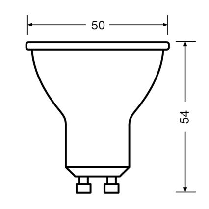LED Reflektorová žárovka PAR16 GU10/4,5W/230V 2700K 36° - Ledvance