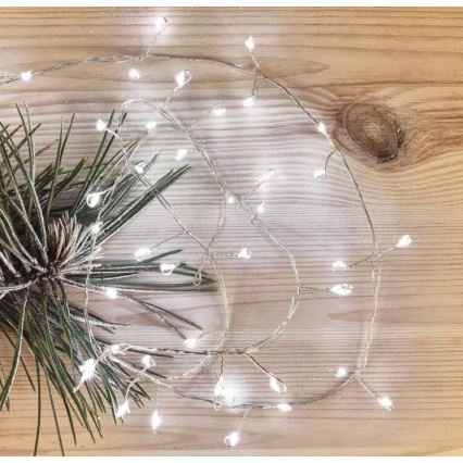 LED  řetěz 100xLED/3xAA 2,7 m studená bílá