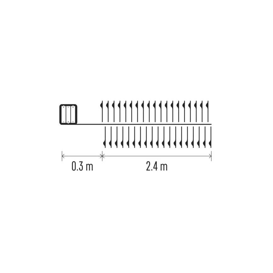 LED  řetěz 100xLED/3xAA 2,7 m studená bílá