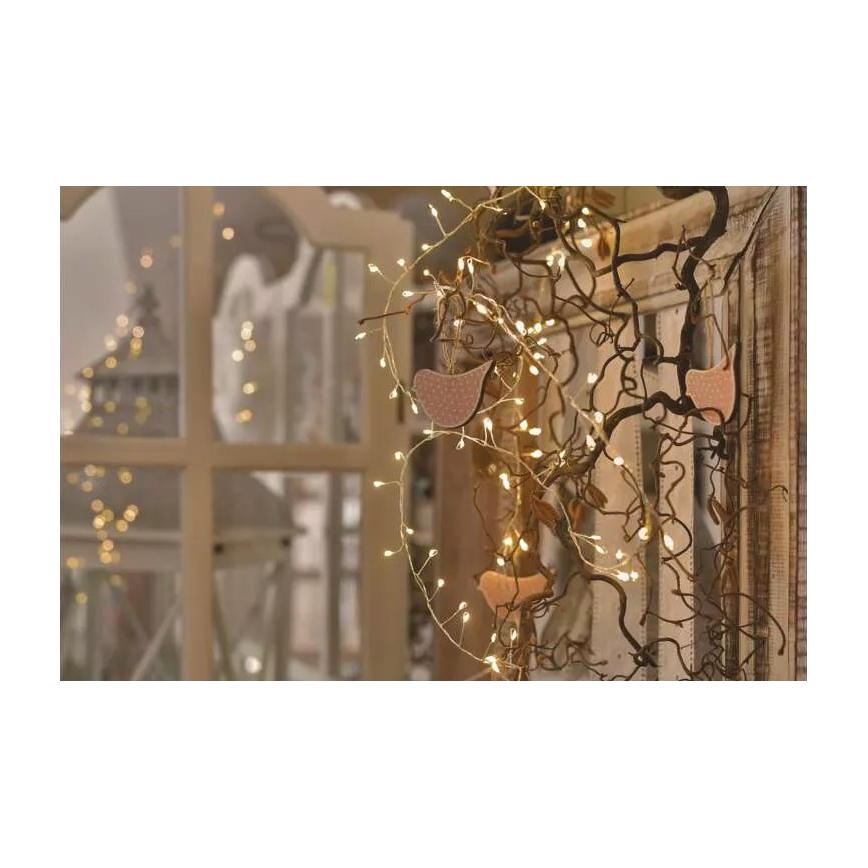 LED  řetěz 100xLED/3xAA 2,7m teplá bílá