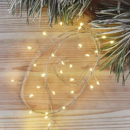 LED  řetěz 100xLED/3xAA 2,7m teplá bílá