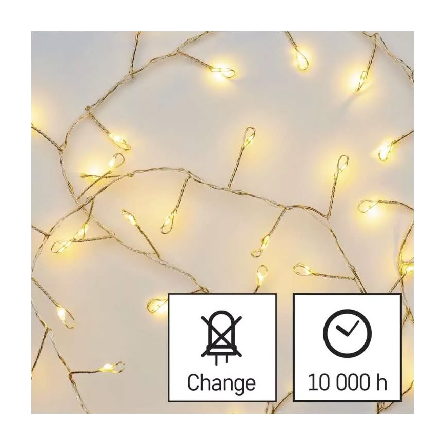 LED  řetěz 100xLED/3xAA 2,7m teplá bílá
