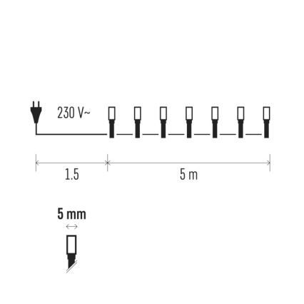 LED  řetěz 100xLED 6,5m multicolor