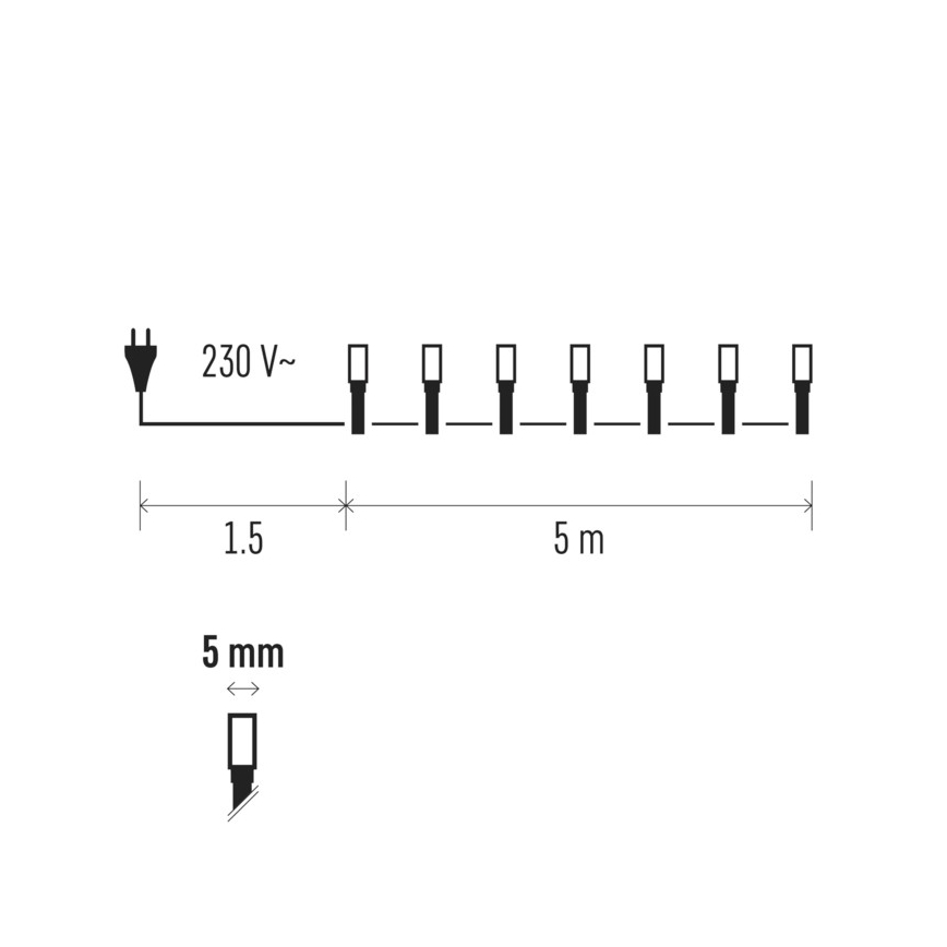 LED  řetěz 100xLED 6,5m multicolor
