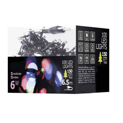 LED  řetěz 100xLED 6,5m multicolor