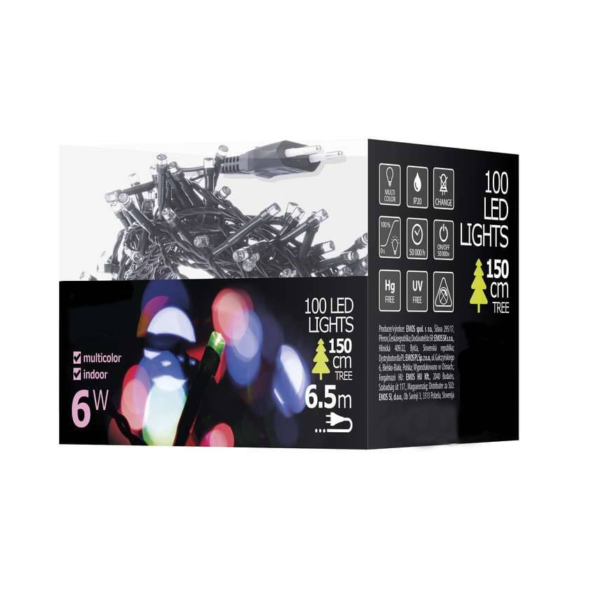 LED  řetěz 100xLED 6,5m multicolor