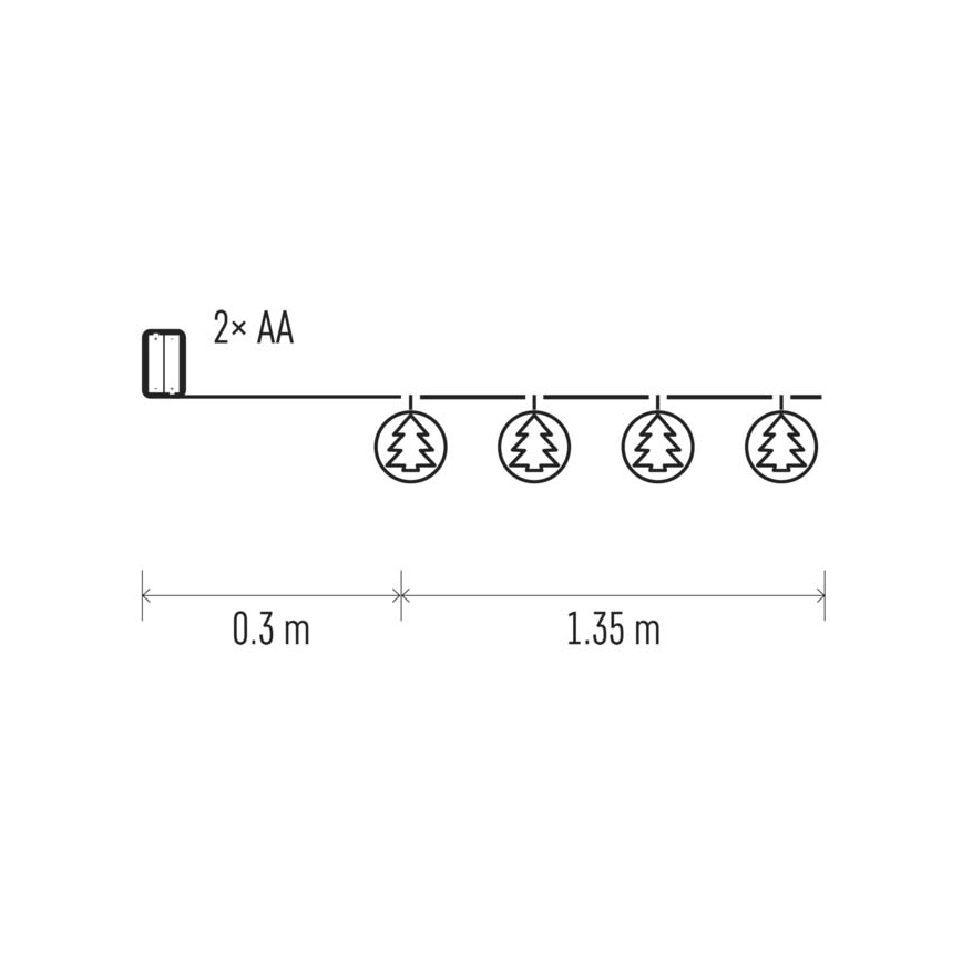 LED  řetěz 10xLED/1,65m