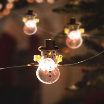 LED  řetěz 10xLED/2xAA 1,2m teplá bílá